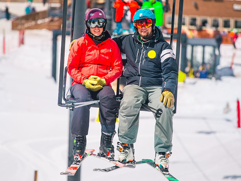 Couple on the chairlift