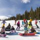 Large group of skiers