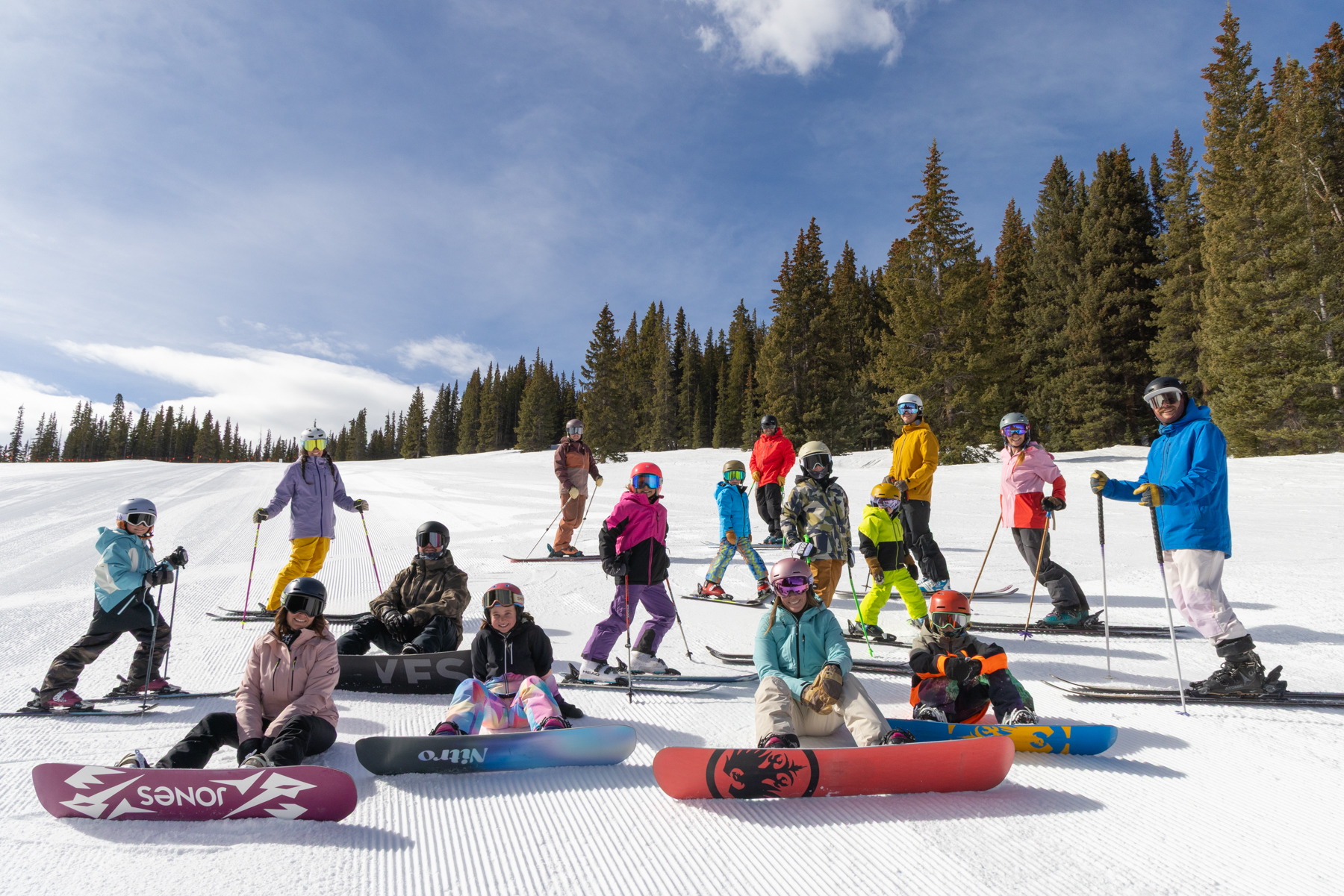 Large group of skiers