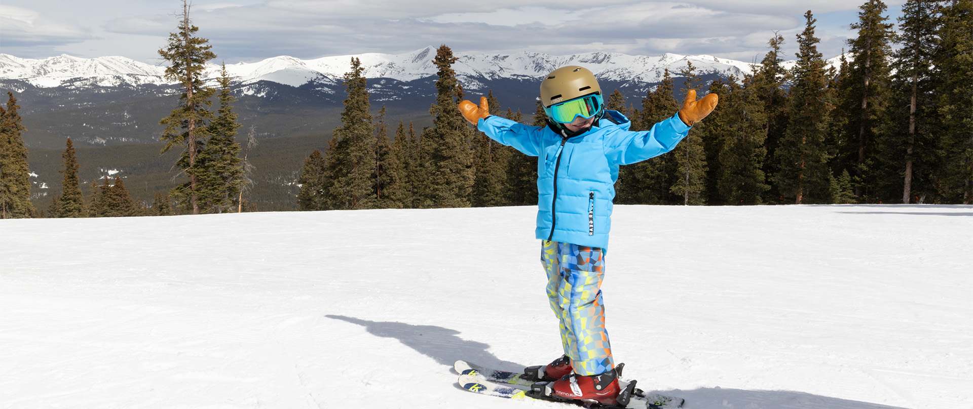 Skier at the top of the mountain